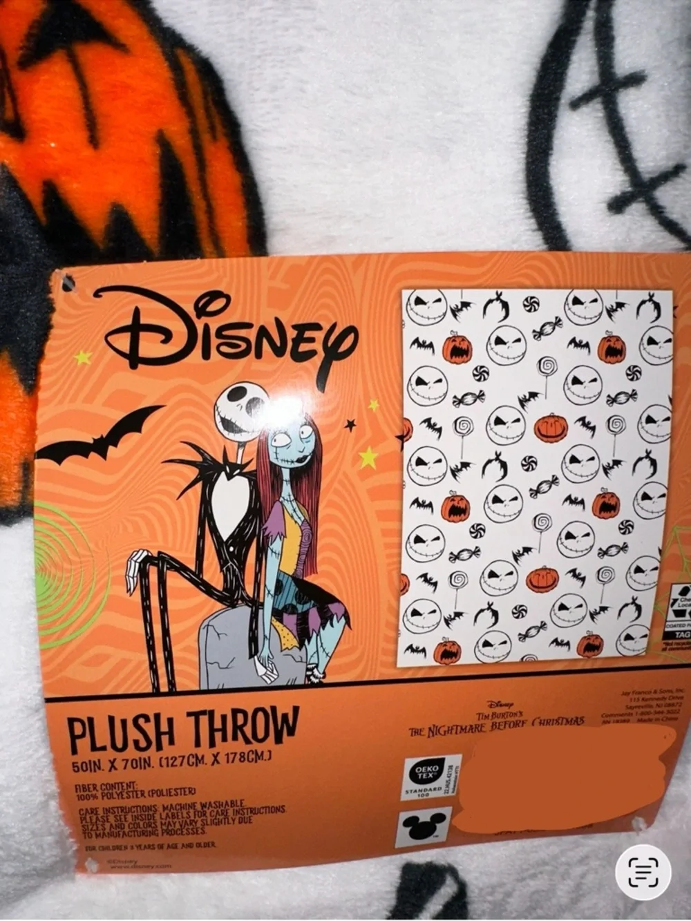 Disney The Nightmare Before Christmas Plush Throw Blanket
